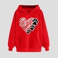 thumbnail image 2 of XPMWRP Women's Heart Graphic Print Hoodies Loose Drawstring Sweatshirt Casual Sweaters Funny Long Sleeve Winter Oversized Pullover Tops With Pocket Red XL, 2 of 5
