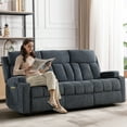 thumbnail image 4 of Bonzy Home Reclining Sofa for Living Room, Extra Wide Modern Overstuffed 3 Seat Recliner Manual Sofa Chair, Breathable Soft Fabric and Padded Seat,Navy, 4 of 9