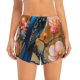 thumbnail image 2 of Balery Bluebird Blossom Elegance Pantalones cortos deportivos para mujer con forro y dos bolsillos, elásticos, para entrenamiento, gimnasio, yoga-Small, 2 of 7