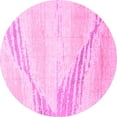 thumbnail image 1 of Ahgly Company Indoor Round Abstract Pink Modern Area Rugs, 3' Round, 1 of 4