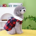 thumbnail image 5 of Vestidos de perro a cuadros para perros pequeños Vestido de princesa de verano con lazo Ropa linda y elegante para cachorros Falda sin mangas con volantes Vestido suave para mascotas Ropa para perros, 5 of 5