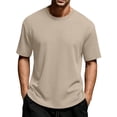 thumbnail image 3 of Wavsuf Mens Tees Shirts Men Plain T Shirts Short Sleeve Tight T Shirt Khaki Size 5XL, 3 of 10