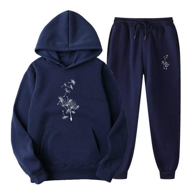 Aboser Womens 2 Piece Sweatsuit Set Casual Graphic Hoodie with Jogger Pants Workout Sets Comfy Solid Color Tracksuit Work Sweat Suits