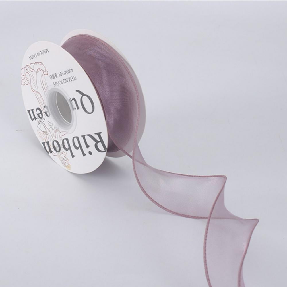 40mm Luxury Satin & Sheer Organza Ribbon white colour craft gift warring 