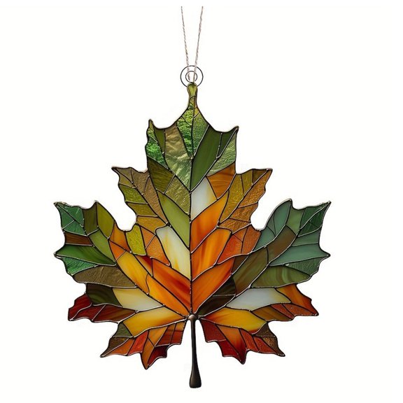 Billuyoard Decoraciones de otoño al aire libre Cuelga estos adornos de hoja de arce en cualquier lugar Accesorios decorativos para el hogar Kits de decoración para fiestas Verde