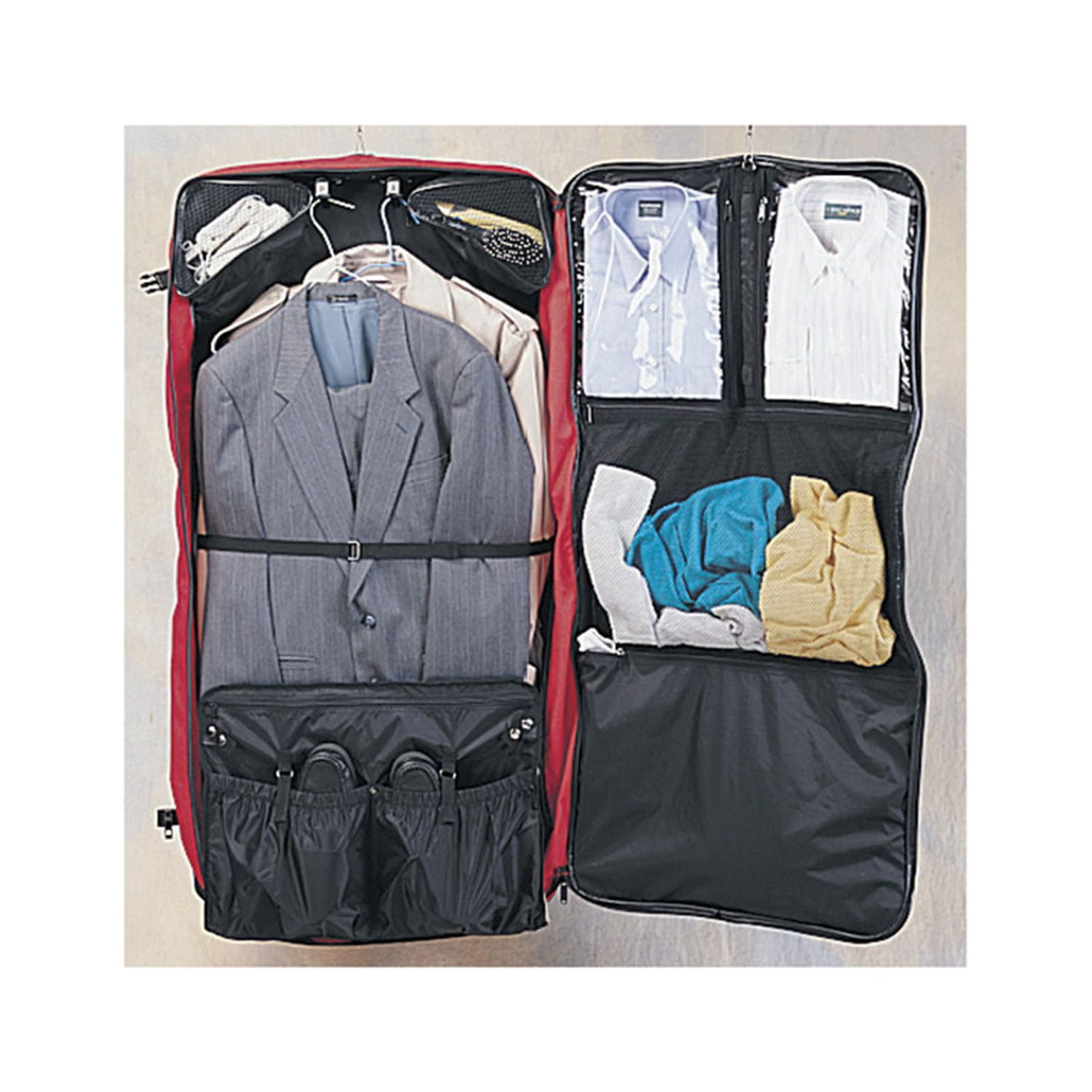 Travelwell Deluxe Red Garment Bag with Hangers, Red