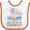 White and Orange, variant on Inktastic Will You Be My Godparents? Cute Elephants Moon and Stars Boys or Girls Baby Bib