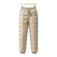 thumbnail image 5 of Ghalytn Women's Quilted Padded Winter Jogger Pants - Drawstring Warm Cuffed Ankle Trousers with Pockets, 5 of 6