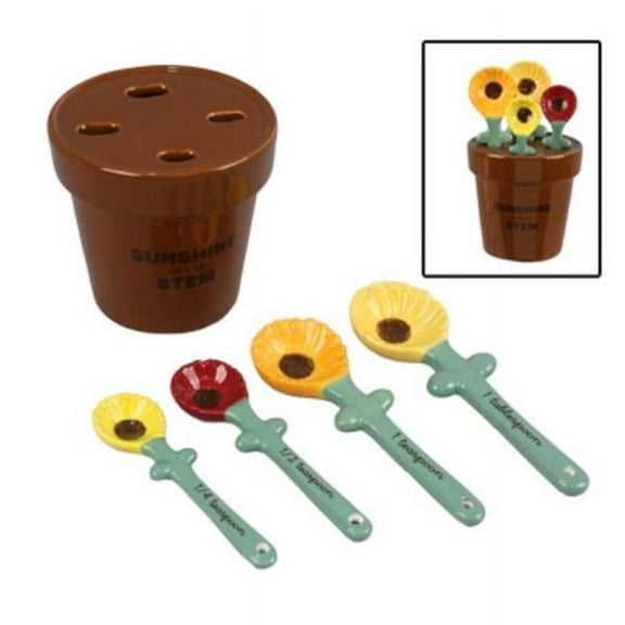 Youngs 58520 Ceramic Sunflower Measuring Cups Set