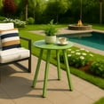 thumbnail image 6 of LIFERECORD Small Side Table – Indoor & Outdoor Steel Powder Coated Round Patio Table with Square Legs for Patio, Living Room, Bedroom, Green, 6 of 7