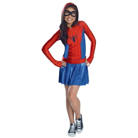 Kids Hooded Dress Spidergirl Costume