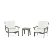 POLYWOOD® Prairie 3-Piece Deep Seating Set in Slate Grey / Natural Linen