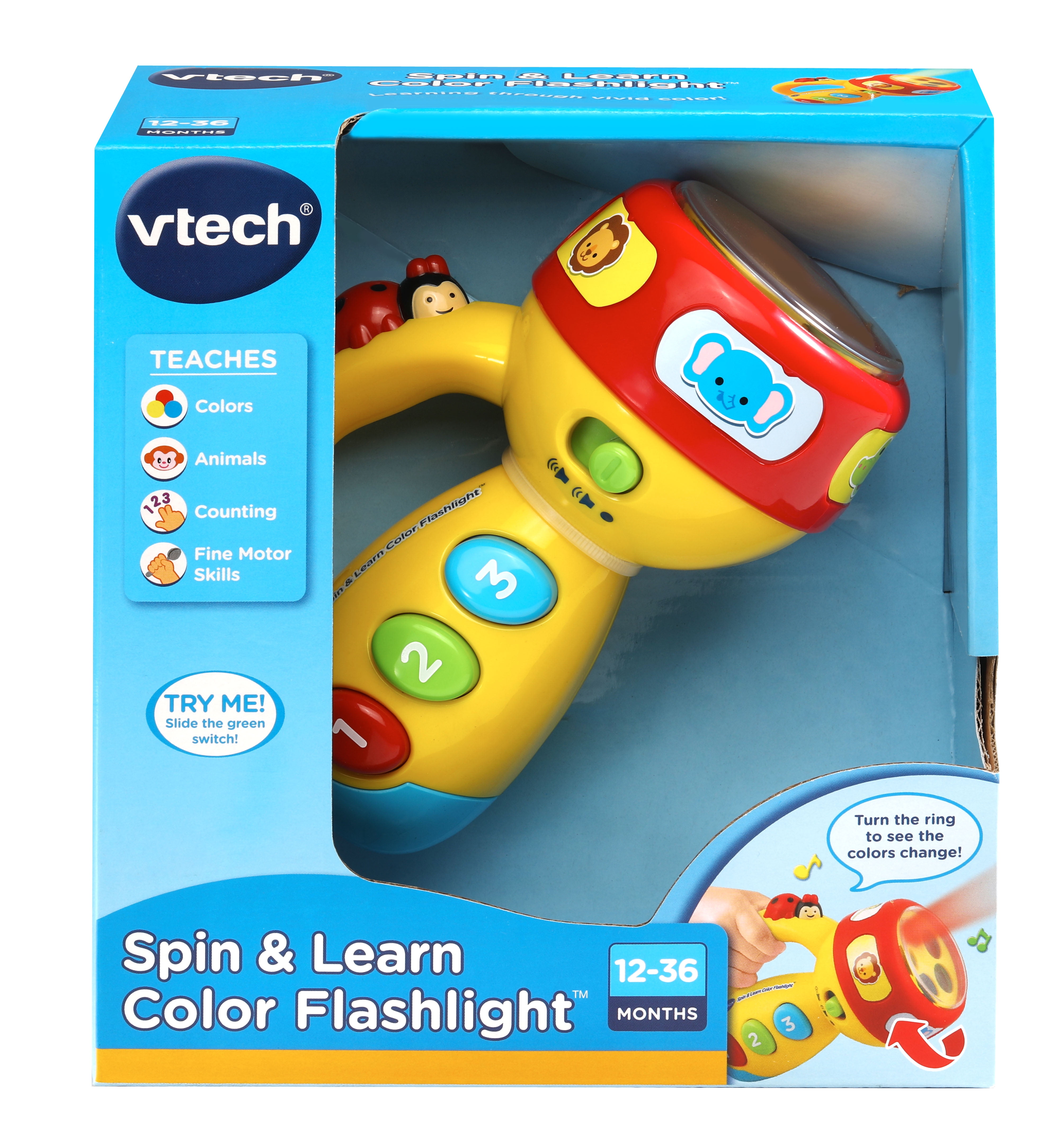 spin and learn colours torch