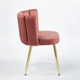 thumbnail image 5 of Pink Dining Chair Set with Golden Iron Legs and Ergonomic Seats / Ideal for Dining and Living Areas, 5 of 5
