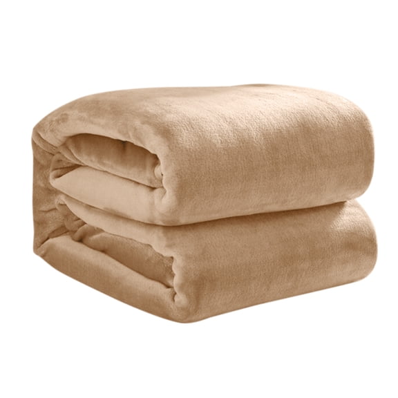 openpig Beige Fleece Throw Blanket for Couch, Soft Fuzzy Flannel Throw for Sofa, Luxury Plush Microfiber Bed Blanket, Cozy Home Decorative Velvet Blanket, 59.05x39.37 inches