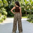 thumbnail image 5 of Shadoumai Leopard Print Straight Leg Trousers For Teen Girls Casual Wide Fit Comfortable Youth Fashion Pants, 5 of 5