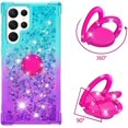 thumbnail image 2 of Glitter Case for Samsung Galaxy S23 Ultra (Not S23, Bling Sparkle Colorful Gradient Quicksand Waterfall Soft TPU Liquid Case Cover with Ring Stand for Samsung S23 Ultra LSJB-Green Purple, 2 of 14