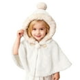 thumbnail image 2 of HJYCHN Cape Poncho Outerwear with Hood and Tie Closure Soft Lined Winter Wear for Toddlers Cozy Fashion Beige 2-3 Years, 2 of 6