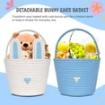 thumbnail image 6 of CHENGDAO 2Pack Cotton Rope Storage Baskets with Removable Bunny Ears, Foldable Organizer, Blue&White, 6 of 7