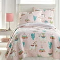 thumbnail image 2 of Levtex Home - Lima Llama Quilt Set - Full/Queen Quilt (88x92in.)+ Two Standard Pillow Shams (26x20in.) - Lots of Llamas in White, Taupe, Orange, Green, Burgandy, Pink - Reversible - Cotton, 2 of 5