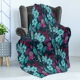 thumbnail image 4 of Flower Soft Flannel Fleece Blanket, Flow of Pale Blue Blossoms and Colorful Leaves Romantic Fantasy Garden Art Pattern, Cozy Plush for Indoor and Outdoor Use, 60" x 80", Multicolor, by Ambesonne, 4 of 5