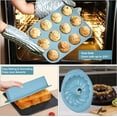 thumbnail image 2 of 9in1 Nonstick Silicone Baking Fluted Cake Pan Cookie Sheet Molds Tray Heat Resistant Bakeware Tools Kit for Muffin Loaf Bread Pizza CupcakeUtensil, 2 of 8