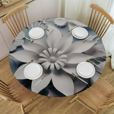 

of Round Tablecloth with Elastic Edge Bands Fitted Table Cloths Waterproof Table Cover