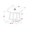thumbnail image 4 of 5-Piece Distressed Solid Wood Dining Set - Gray / Black, 4 of 6