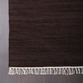 thumbnail image 6 of Rugsotic Carpets Eco-Friendly Woven Hand Woven Kilim Flat Weave Dark Brown Solid Area Rug, 6'x6' Square, Antimicrobial, 6 of 8