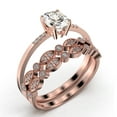 thumbnail image 3 of Beautiful Unique Art Deco 2.50 Carat Oval Cut Diamond Moissanite Engagement Ring, Classic Wedding Ring, Two Matching Band in 925 Sterling Silver With 18k Rose Gold Plating Gift For Her, 3 of 4