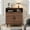 Walnut, variant on SUNCOZE Fluted Sideboard Cabinet with Storage, Modern Coffee Bar Cabinet with Shelf, Wood Console for Living Room, Wood