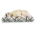thumbnail image 1 of Abstract Pet Bed, Rhythmic Lines Grid Triangles Postmodern Memphis Style Print on Plain Background, Resistant Pad for Dogs and Cats Cushion with Removable Cover, 24" x 39", Multicolor, by Ambesonne, 1 of 4
