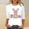 thumbnail image 2 of Camisetas Casuales de las Mujeres Impresas 3/4 Manga Cuello Redondo Blusa, Moda Ligera Superior para el Hogar Y el Uso Diario, Cómoda Imitación de la Tela Del Estante, 2 of 7