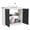 White / Black, variant on Tuhome Napoles 39 in Kitchen Sink Cabinet and Utility Sink, Stainless Steel Top and Drainboard, Freestanding Laundry Base, 2 Doors, 1 Shelf, Kitchenette, 39.3 x 19.7 x 35.4 in, White and Light Oak
