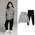 thumbnail image 4 of Kids Kids Toddler Sweatsuit,2 Piece Long Sleeve Grey Hooded Sweatsuits Pullover Sweatpants Joggers Set Fall Winter Clothes Teenage Girl Clothes 5-6 Years Cute&nbsp;Boys Girls&nbsp;Clothing, 4 of 7