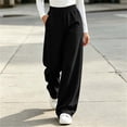 thumbnail image 5 of Ghalytn Women's Elastic Waist Wide Leg Sweatpants - Casual Lounge Pants with Side Pockets, 5 of 7