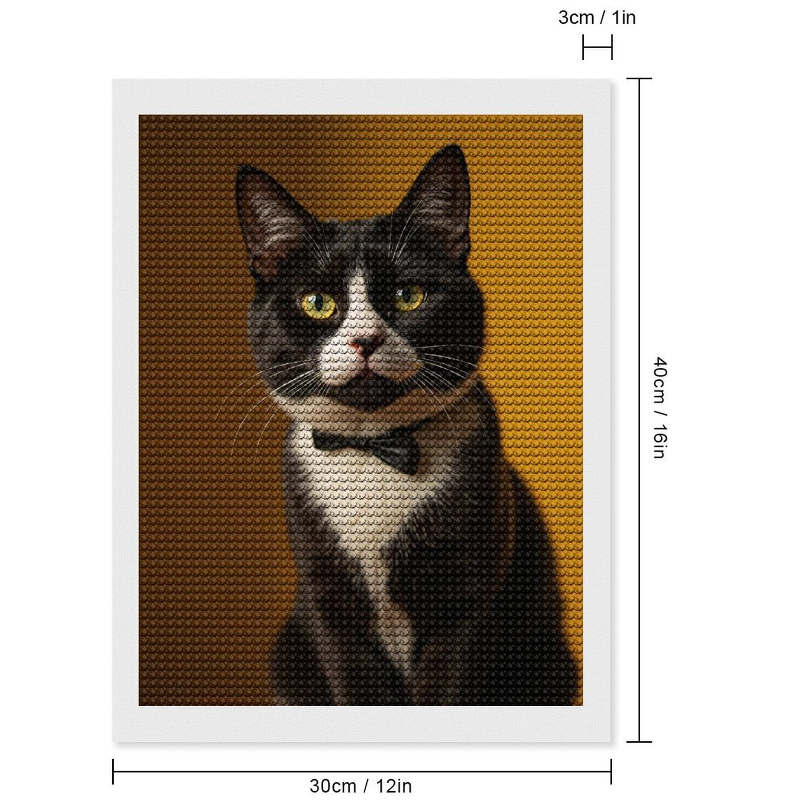 Diamond Art Kits for Adults - Black And White Tuxedo Cat Bowtie 5d Diamond Painting for Adults, Diamond Art for Adults Beginners, Frameless Diamond Painting Kits for Adults for Home Wall Decor