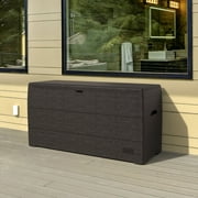 Duramax 71 Gallon Outdoor Plastic Resin Deck & Garden Organizer Storage Box, Brown