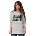 thumbnail image 4 of Femme Fatale Girly Rude Sassy Cute Women's Long Sleeve T Shirt Brisco Brands M, 4 of 6