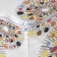 thumbnail image 4 of Abstract Geometry Rectangle Pouf, Illustration of Colorful Round Blots on Streaks Spikes Splashes, Foot Stool for Living Room Office Ottoman with Cover, 25", White and Multicolor, by Ambesonne, 4 of 4