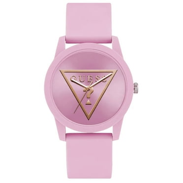GUESS Gold-Tone and Pink Silicone Analog Watch U1336L6