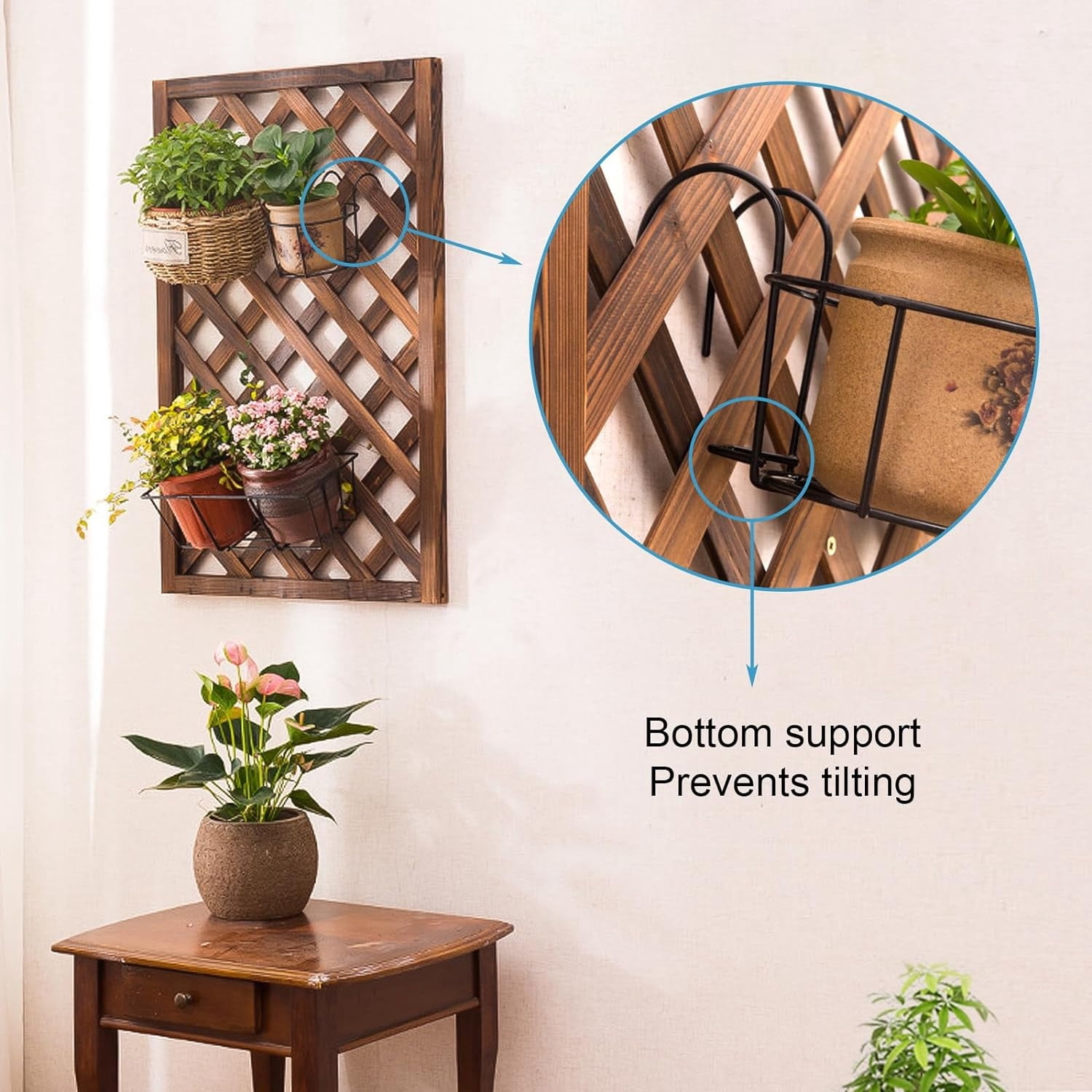 4Pcs Hanging Railing Planter,Over the Rail Flower Pot Holder Hanger, Balcony Planters Railing Hanging, Round Plant Baskets Metal Potted Stand Mounted Deck Porch Patio for Indoor Outdoor, Black