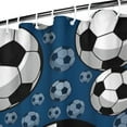 thumbnail image 3 of Blue Soccer Balls Pattern Shower Curtain 72"x72" ,Bathroom Decorative Shower Curtains Set with 12 Hooks,Modern Waterproof Washable Shower Curtain, 3 of 6