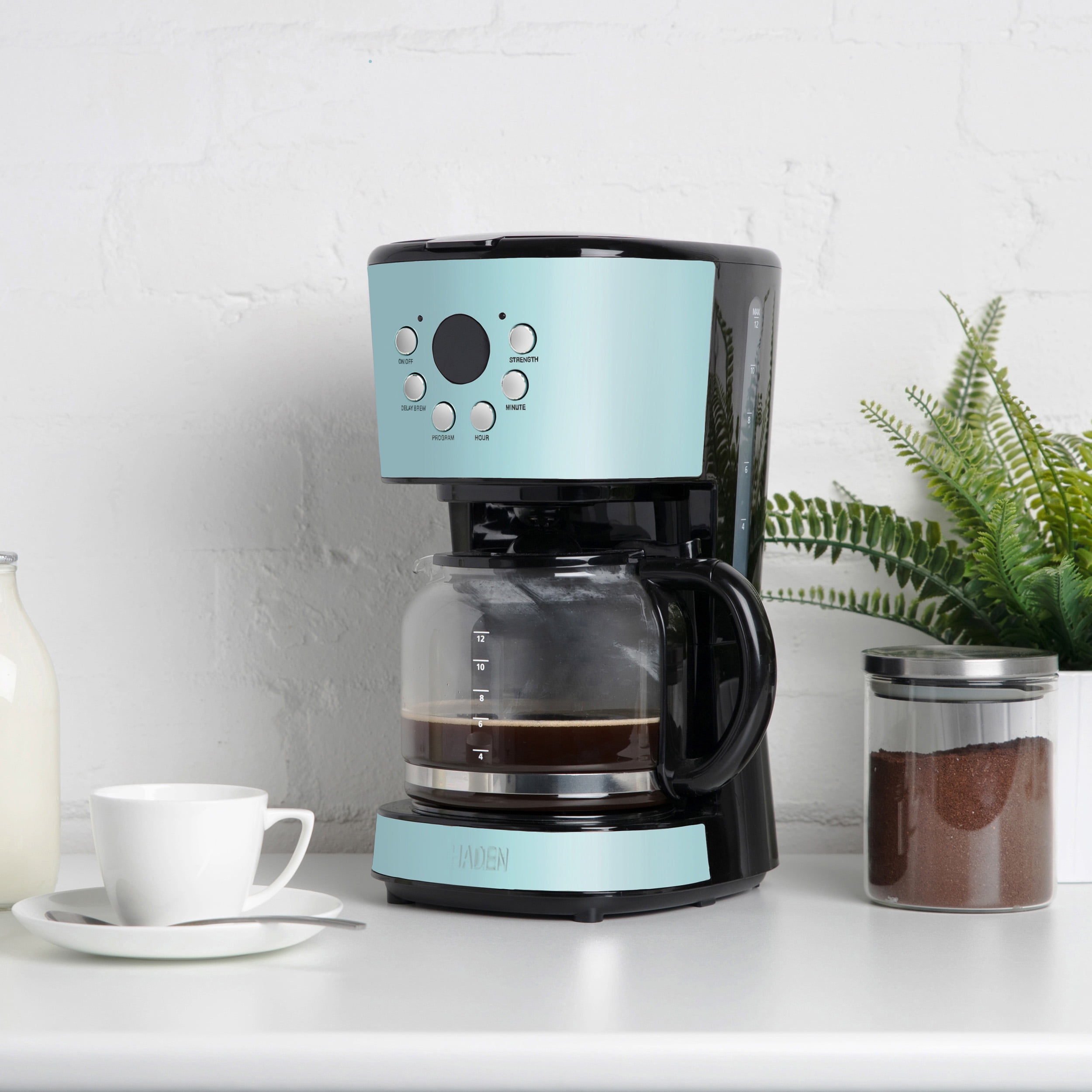 Haden Heritage 12 Cup Programmable Vintage Retro Home Coffee Maker Machine Light Blue Turquoise Walmart Com Walmart Com