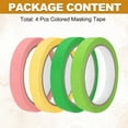 thumbnail image 3 of 4pcs 9/16" x 22 Yard Colored Masking Tape, Green Pink Yellow, 3 of 7