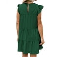 thumbnail image 2 of STARVNC Women Solid Color Crew Neck Ruffled Short Sleeve Dress, 2 of 4