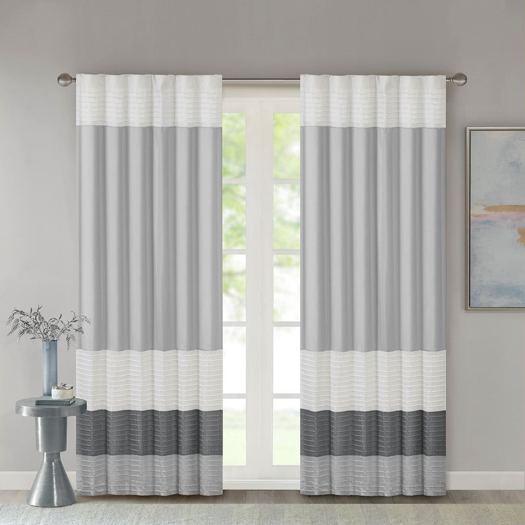 MAYEERTY 1 Pc Polyoni Pintuck Curtain Panel