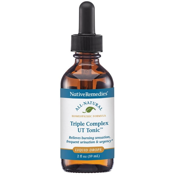 NativeRemedies Triple Complex UT Tonic - Natural Homeopathic Formula to Relieve Bladder Irritation, Burning Sensation, Frequent Urination and Urgency - 59 mL