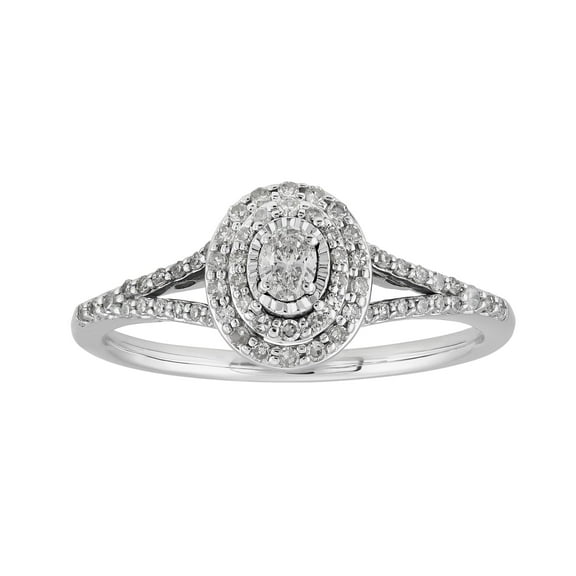 Forever Bride .33 CT Diamond Marquise Engagement Ring in 10K White Gold (G-I, I1-I2), Size 7
