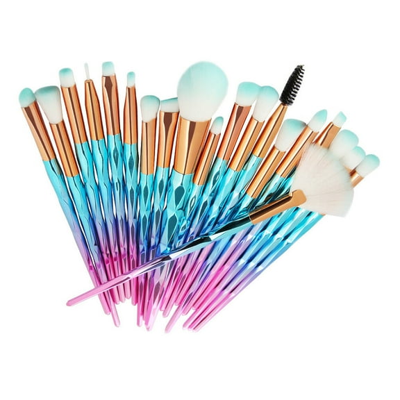 MEIBUTYUP 20-Piece Makeup Brush Set with Handles, Multicolor Bristle Cosmetic Brushes for Professional Beauty and Makeup Application